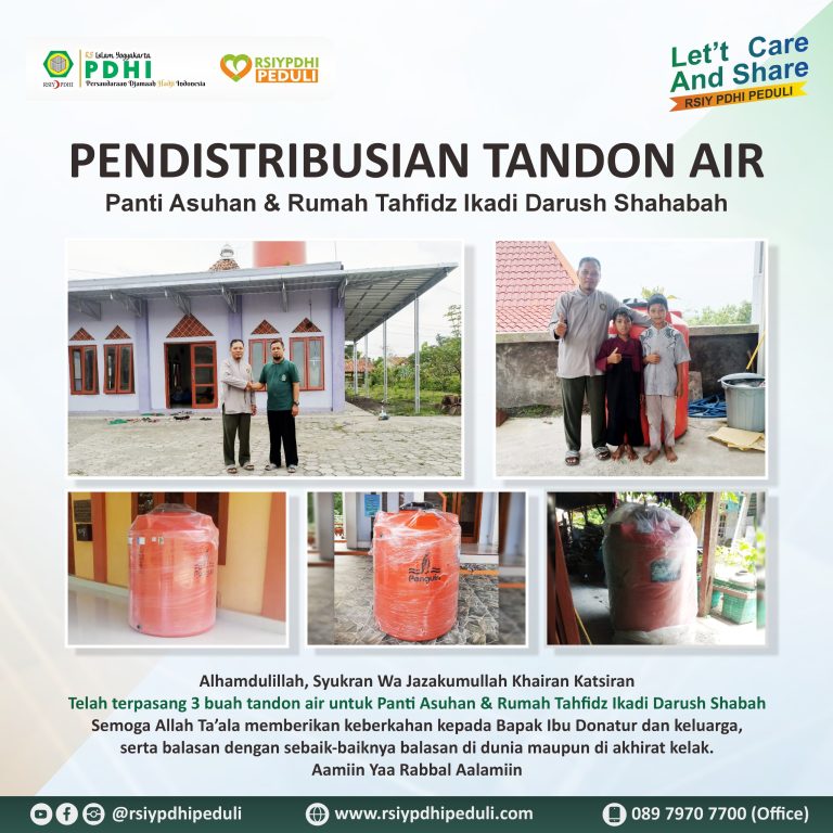 Pendistribusian Tandon Air Untuk Panti Asuhan dan Rumah Tahfidz IKADI Darush Shahabah