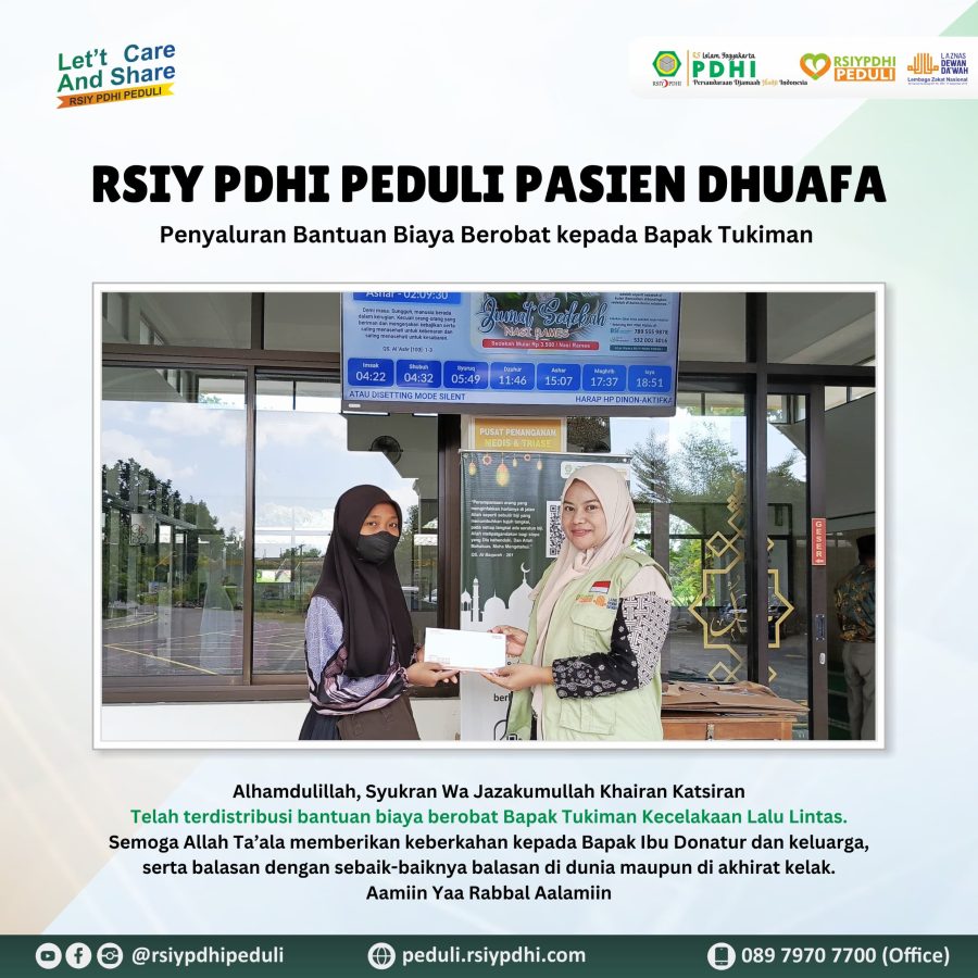 RSIY PDHI Peduli Berikan Santunan untuk Bapak Tukiman