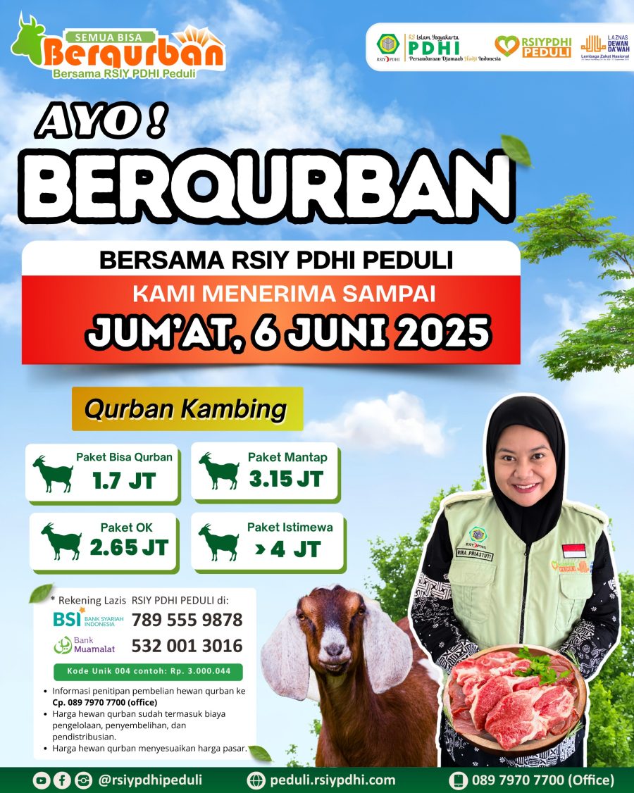 Ayo Berqurban Bersama RSIY PDHI PEDULI  “Tebar Kebaikan Hingga Pelosok Negeri”
