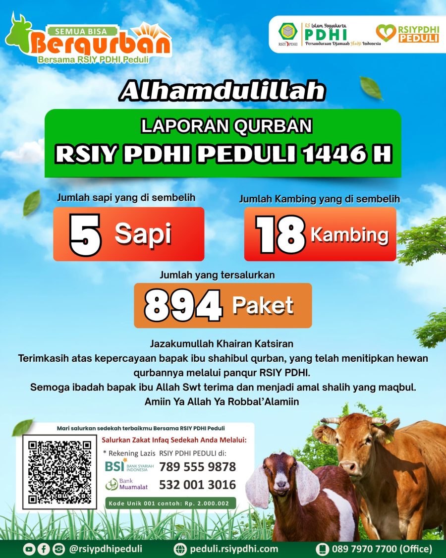 Alhamdulillah, RSIY PDHI Peduli Salurkan 894 Paket Qurban kepada Masyarakat