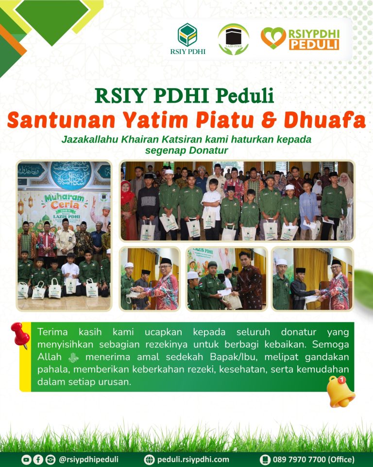 Santunan Yatim Piatu & Dhuafa RSIY PDHI Peduli: Wujud Kepedulian, Menebar Kebahagiaan di Bulan Muharram