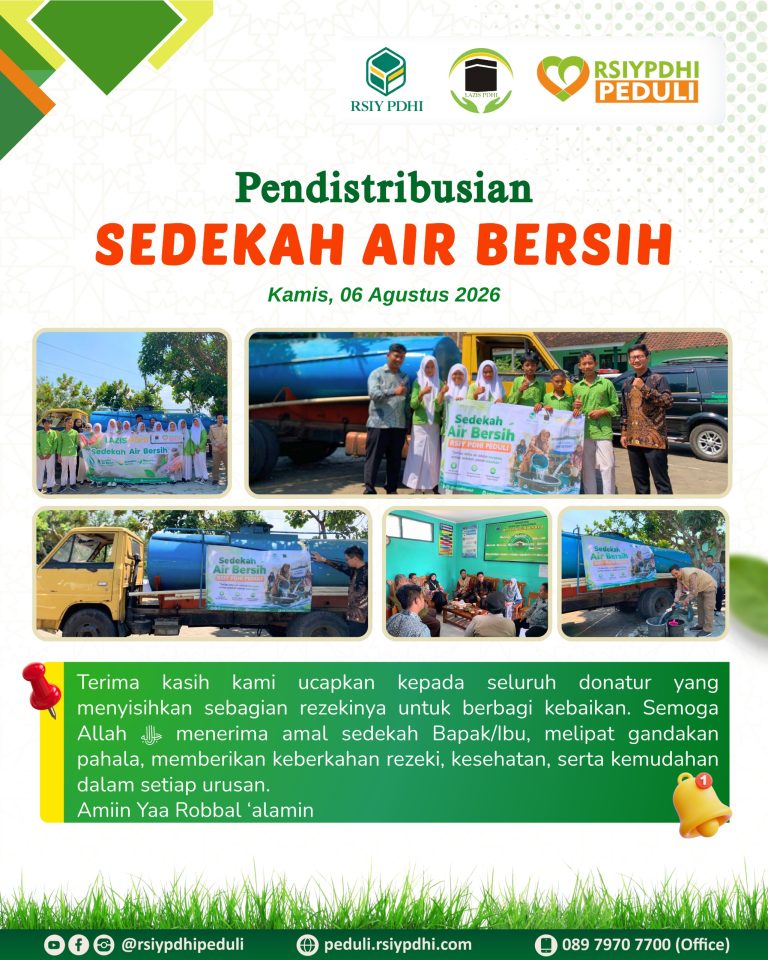 RSIY PDHI Peduli Distribusikan 10 Tangki Air Bersih untuk Masyarakat yang Membutuhkan