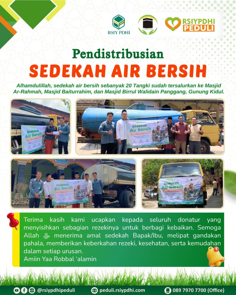 Pendistribusian Sedekah Air Bersih Tahap Pertama, 20 Tangki Disalurkan ke Tiga Masjid di Panggang Gunungkidul