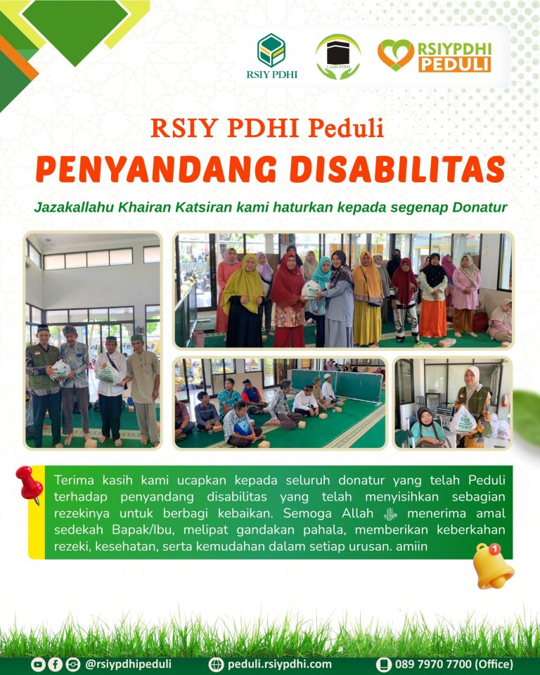 RSIY PDHI Peduli Gelar Kajian dan Penyerahan Sembako bagi Penyandang Disabilitas